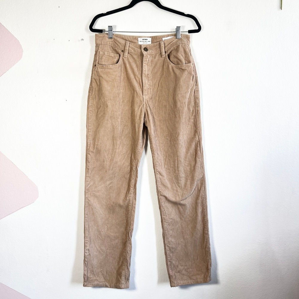 Cotton:On Women's Cord Straight Jeans Beige Corduroy Size 8